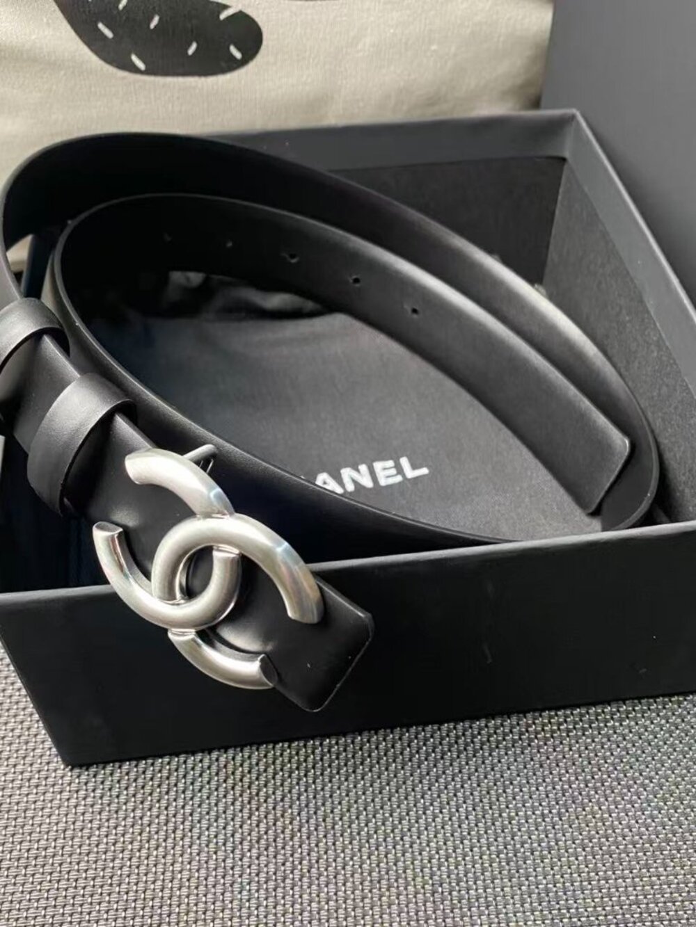 💫 Chanel Black Leather Belt Size 85cm/34in